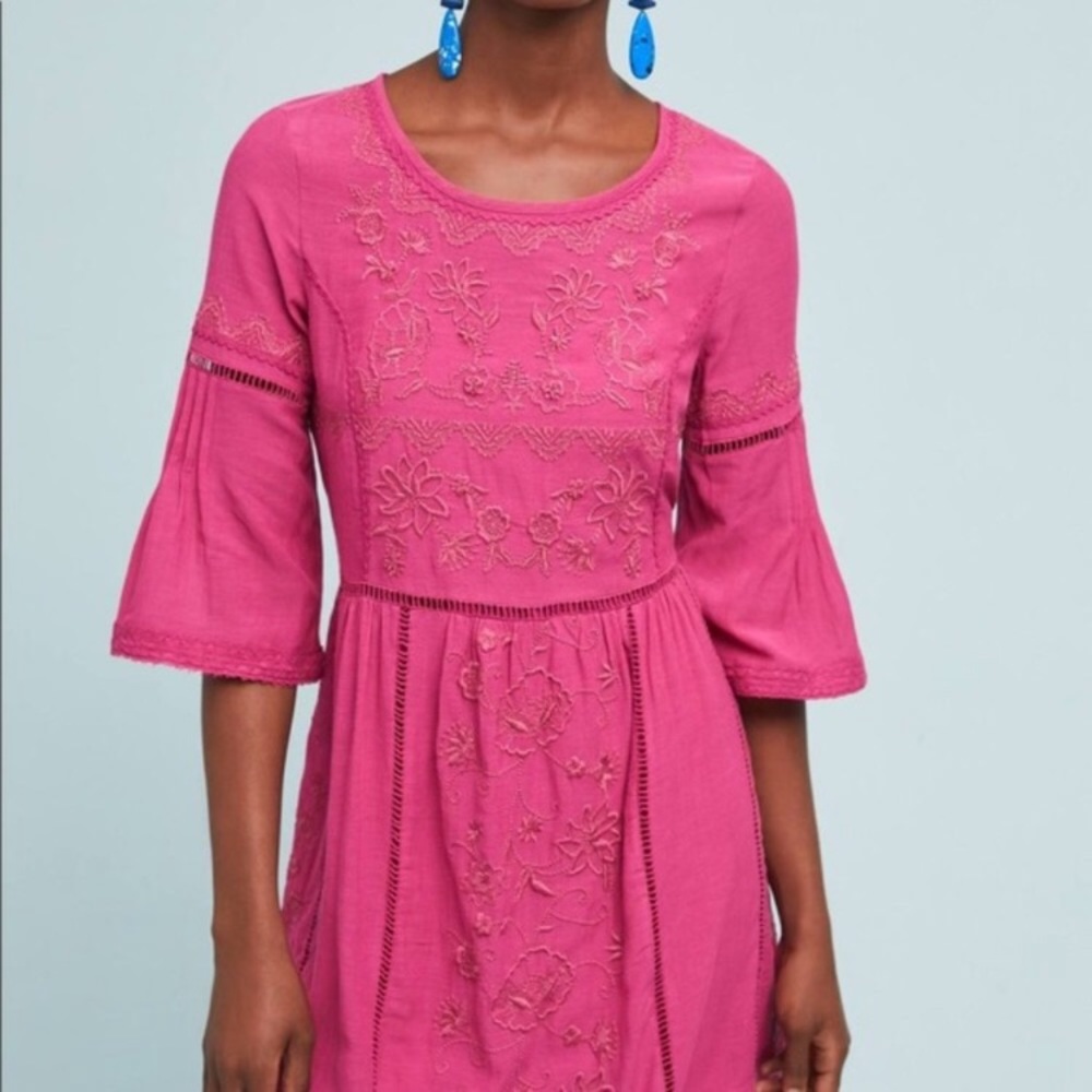 ANTHRO Pink Boho Dress